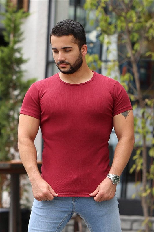 MDX Madmext Bicycle Collar Burgundy Basic T-shirt 4077 - Gresham