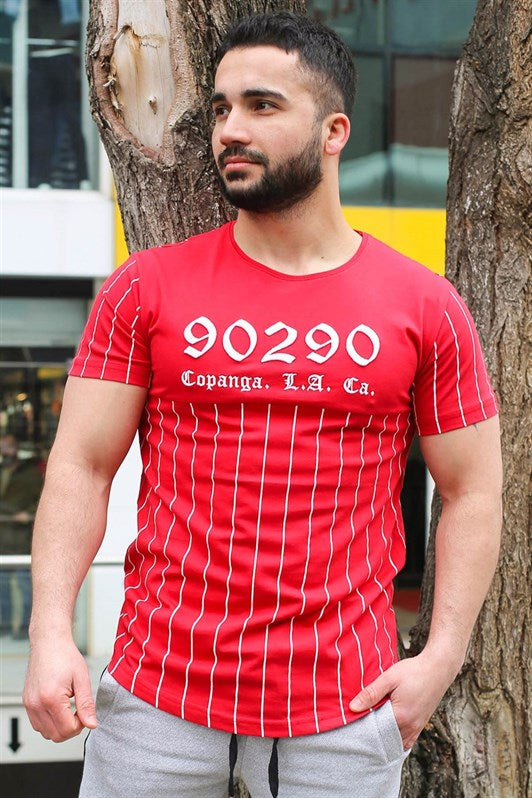 MDX Madmext Bicycle Neckline Detailed Red T-shirt 2863 - La Huacana