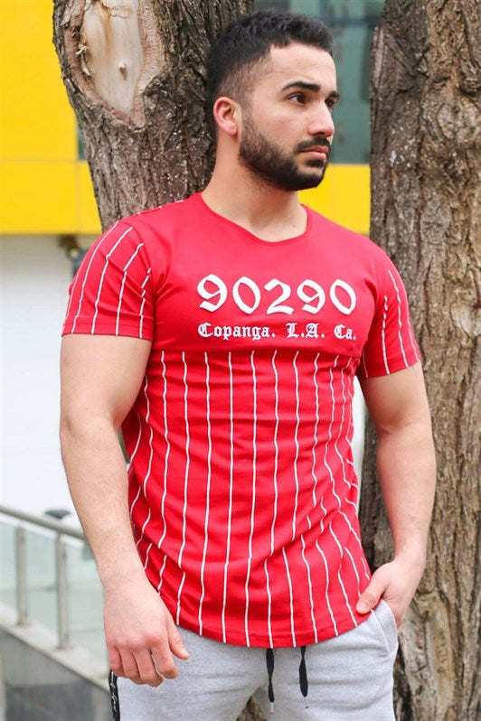 MDX Madmext Bicycle Neckline Detailed Red T-shirt 2863 - La Huacana
