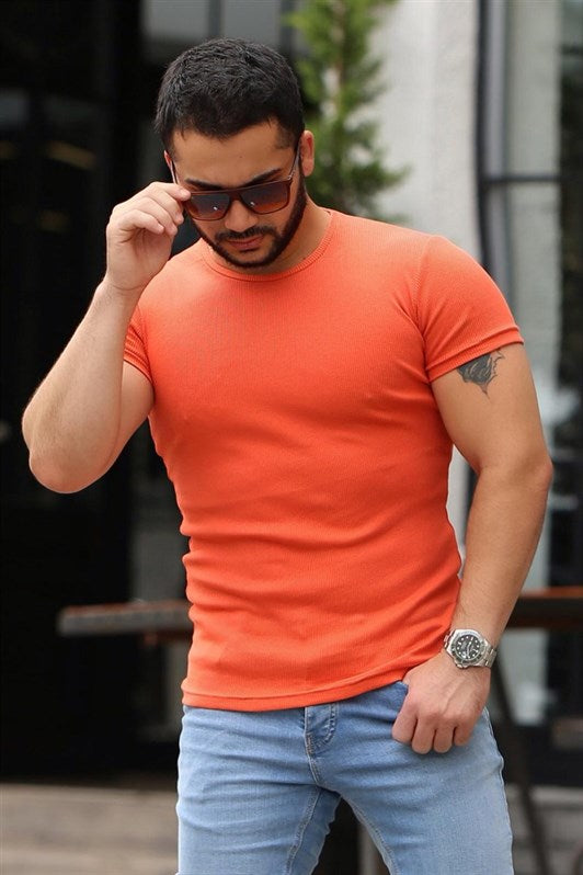 MDX Madmext Bicycle Neck Orange Basic T-shirt 4077 - La Orotava