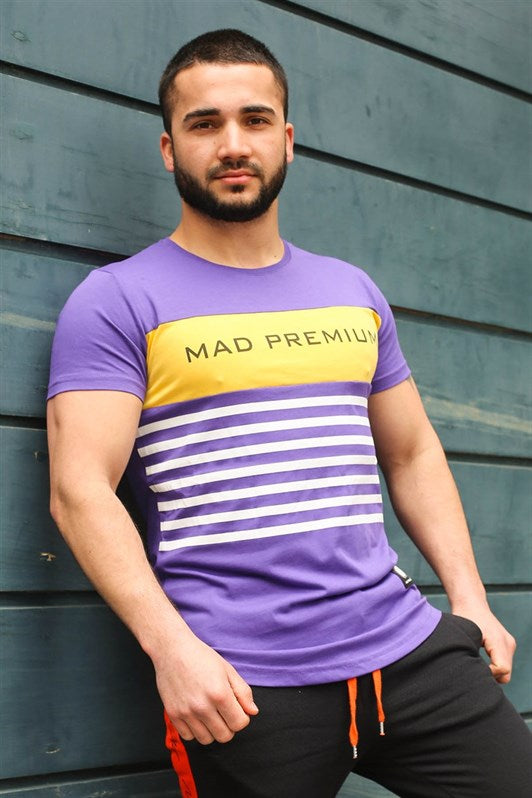 MDX Madmext Line Detailed Printed Purple T-shirt 3041 - Soest