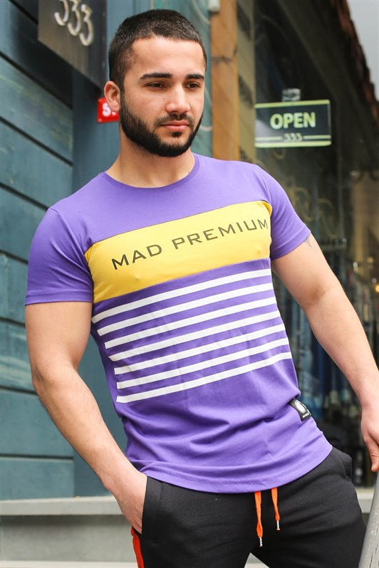 MDX Madmext Line Detailed Printed Purple T-shirt 3041 - Soest