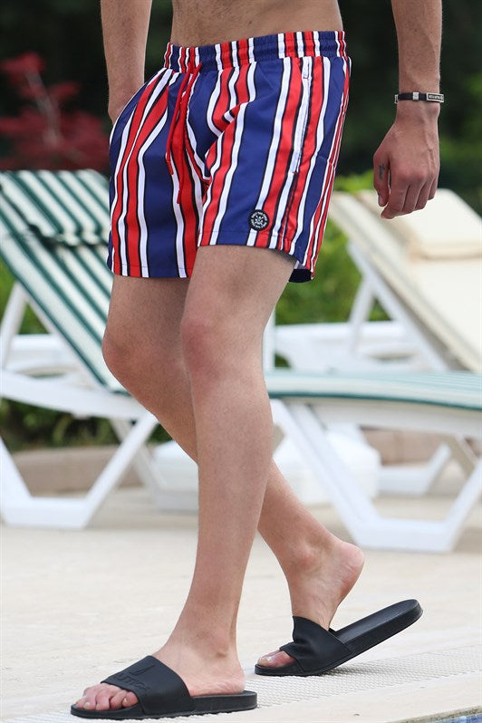MDX Madmext Striped Navy Swim Shorts MDX2956 - Palenque