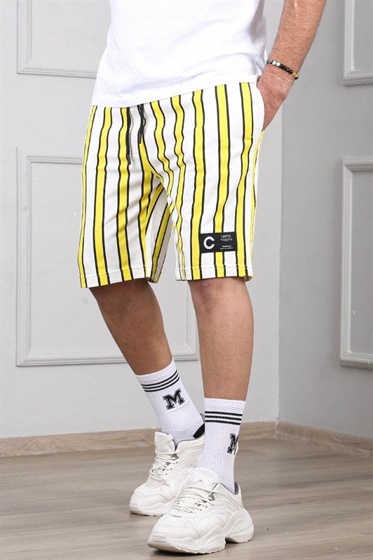 MDX Madmext Striped Yellow Shorts 2915 - Bunbury