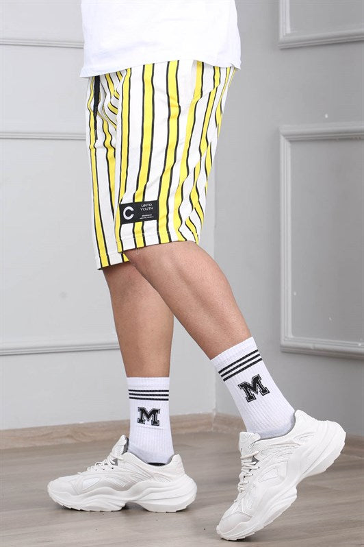 MDX Madmext Striped Yellow Shorts 2915 - Bunbury