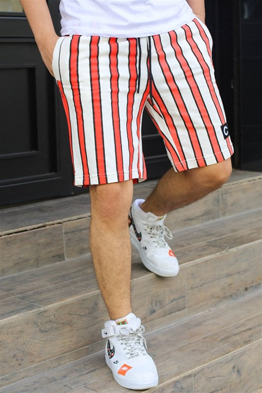 MDX Madmext Striped Orange Daily Shorts 2915 - Borehamwood