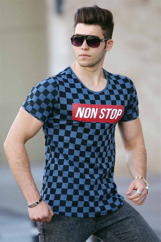 MDX Madmext Checkered Indigo T-shirt 2621 - Providence