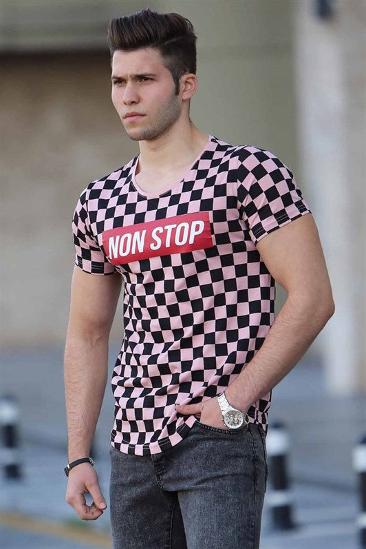 MDX Madmext Checkered Pink T-shirt 2621 - Agía Paraskeví