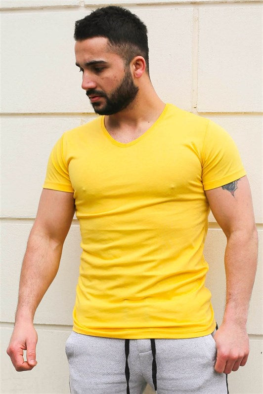 MDX Madmext Plain Basic Yellow T-shirt 3005 - Linden