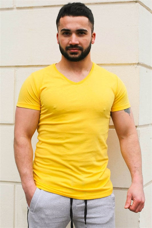MDX Madmext Plain Basic Yellow T-shirt 3005 - Linden