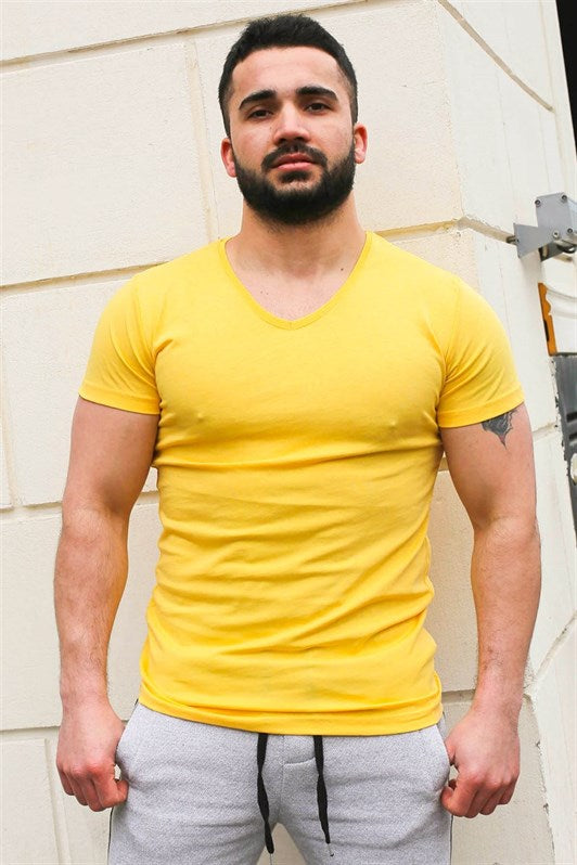 MDX Madmext Plain Basic Yellow T-shirt 3005 - Linden