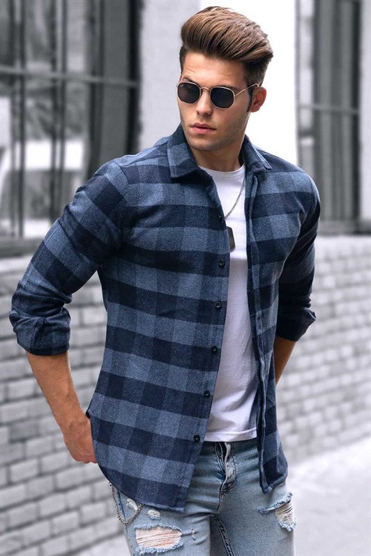 MDX Madmext Checkered Indigo Shirt 4664 - Peoria