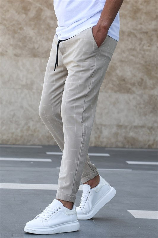 MDX Madmext Checkered Beige Jogger Mad4081 - Myrhorod