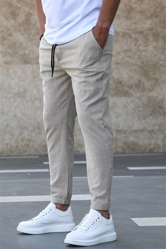 MDX Madmext Checkered Beige Jogger Mad4081 - Myrhorod