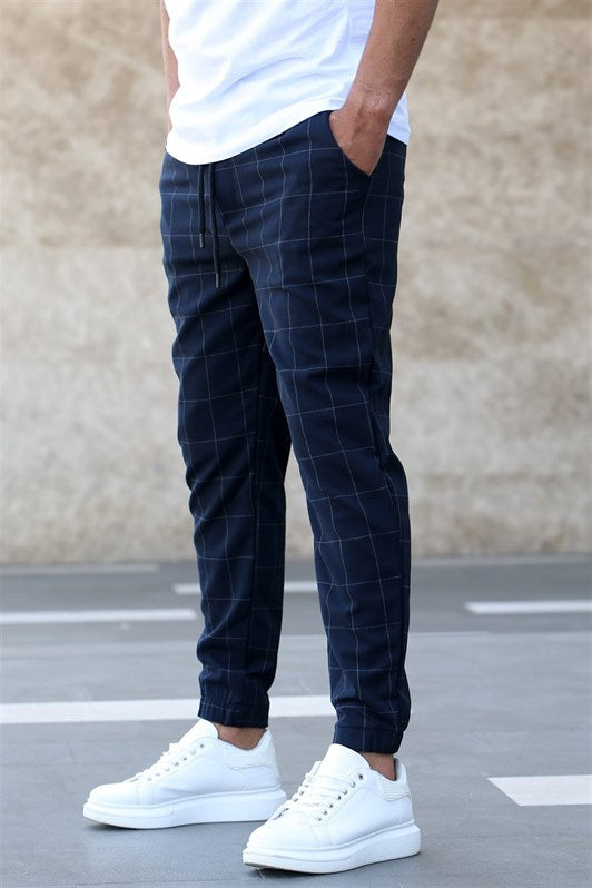 MDX Madmext Checkered Navy Jogger Mad4081 - Dunkerque