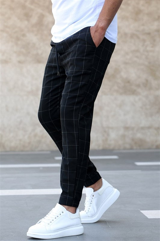 MDX Madmext Checkered Black Jogger Mad4081 - Caltagirone