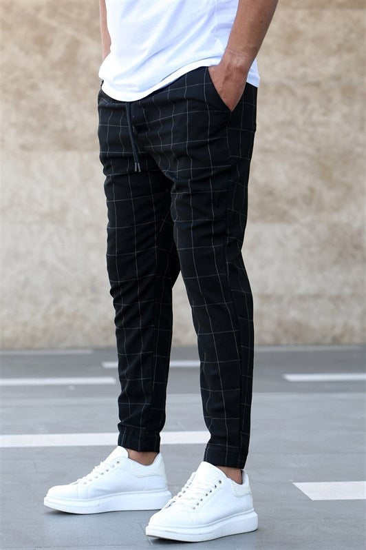 MDX Madmext Checkered Black Jogger Mad4081 - Caltagirone