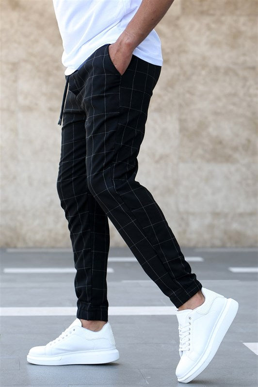 MDX Madmext Checkered Black Jogger Mad4081 - Caltagirone