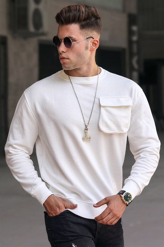 MDX Madmext Ecru Bicycle Neck Sweatshirt 5320 - Rowland Heights