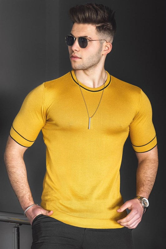 MDX Madmext Men's Mustard Knit T-shirt 5080 - Teotihuacan