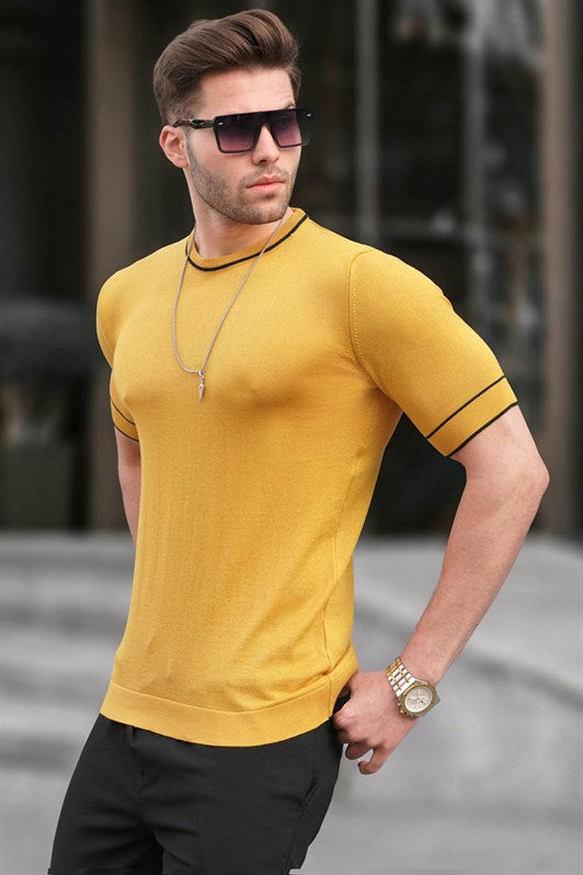 MDX Madmext Men's Mustard Knit T-shirt 5080 - Teotihuacan