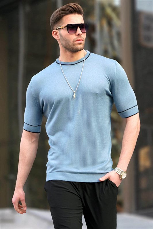 MDX Madmext Men's Blue Knit T-shirt 5080 - Lincoln