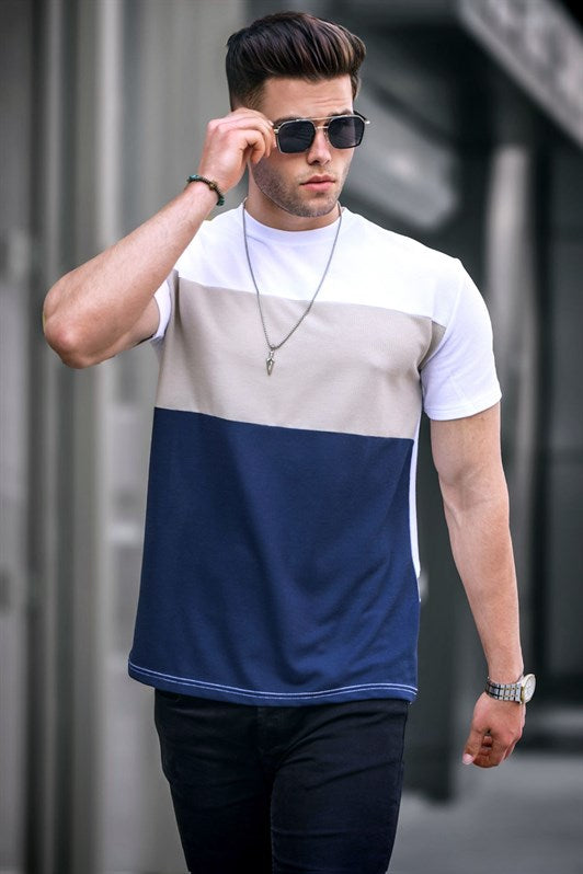 MDX Madmext Men's Color Block White T-Shirt 5826 - Paignton