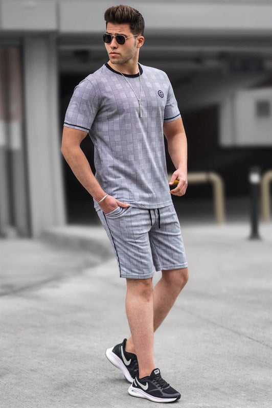 بدلة شورت رجالي من MDX Madmext Smoke Plaid 4841 - Dagenham
