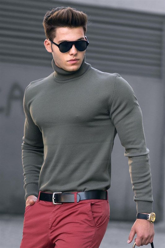 MDX Madmext Haki Fisherman Collar Sweater 4656 - Dakota Ridge