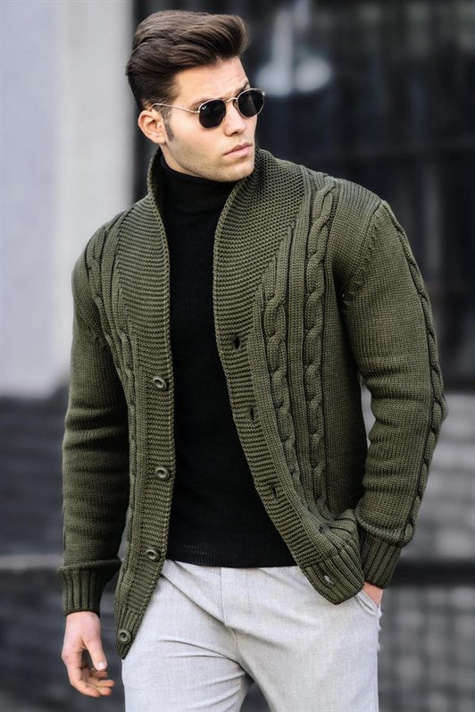 MDX Madmext Haki Braided Cardigan 9053 - Tultitlán de Mariano Escobedo