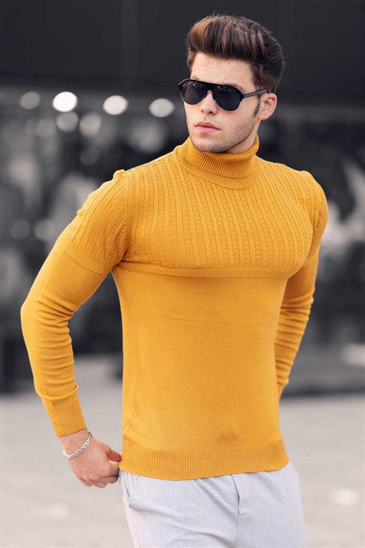 MDX Madmext Mustard Fisherman Collar Sweater 4677 - Torrance