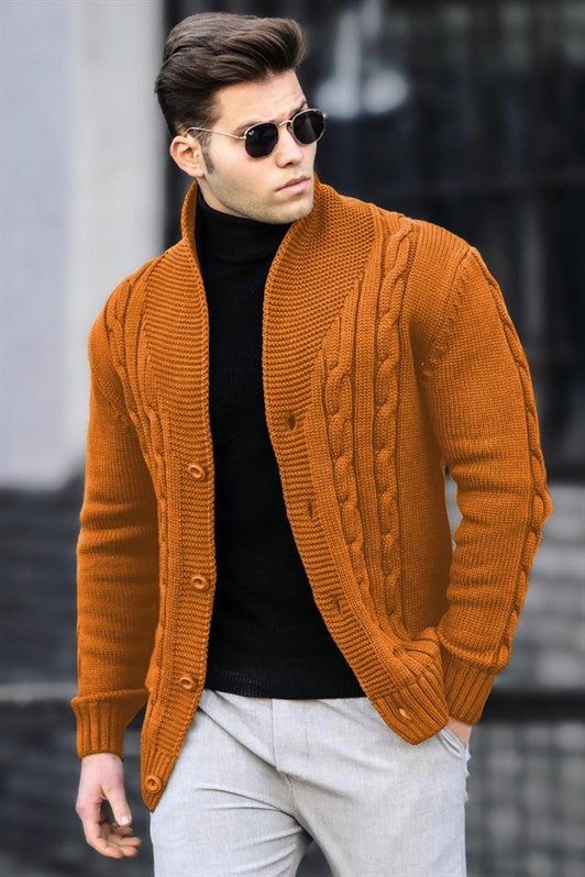 MDX Madmext Mustard Cable Knit Cardigan 9053 - Johnson City