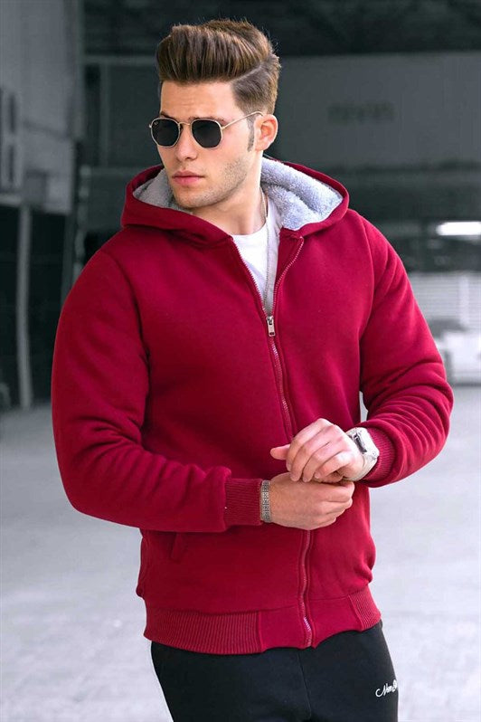 MDX Madmext Fur-Lined Burgundy Cardigan 22377 - Newark