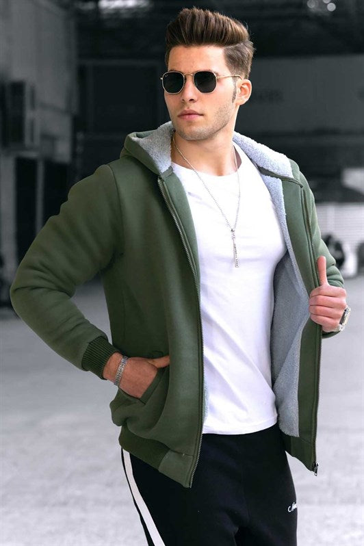 MDX Madmext Fur-Lined Khaki Cardigan 22377 - Smethwick