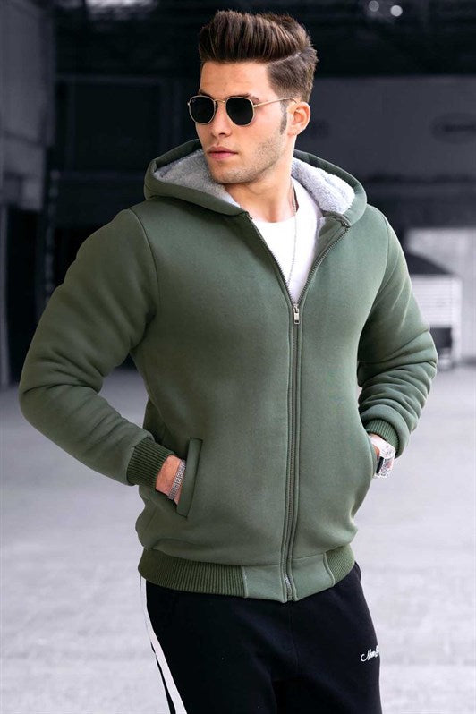 MDX Madmext Fur-Lined Khaki Cardigan 22377 - Smethwick