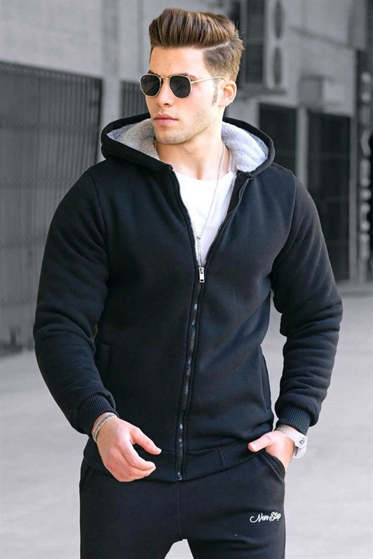 MDX Madmext Fur-Lined Black Cardigan 22377 - Châtelet