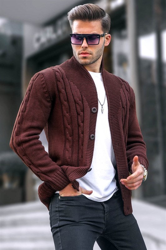 MDX Madmext Brown Braided Cardigan 9053 - Novohrad-Volynskyi