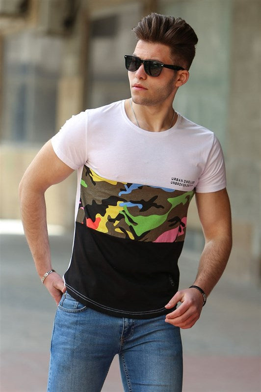 MDX Madmext Camouflage Patterned White T-Shirt 3003 - Gallatin