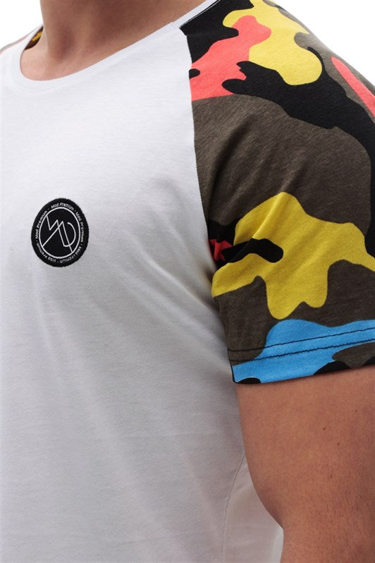 MDX Madmext Camouflage Patterned White T-shirt 2979 - Famalicão