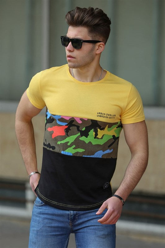MDX Madmext Camouflage Patterned Yellow T-shirt 3003 - Laguna Niguel
