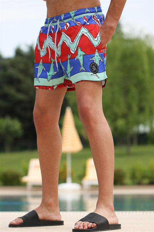 MDX Madmext Red Printed Swim Shorts 2957 - Morley