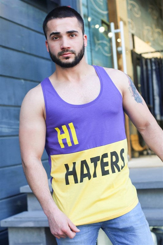 MDX Madmext Color Block Printed Purple Tank Top 3050 - Andover