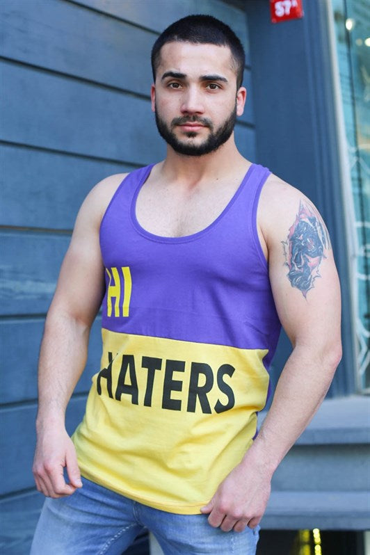 MDX Madmext Color Block Printed Purple Tank Top 3050 - Andover