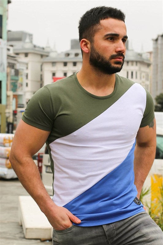 MDX Madmext Color Block Khaki T-shirt 3018 - Heidelberg