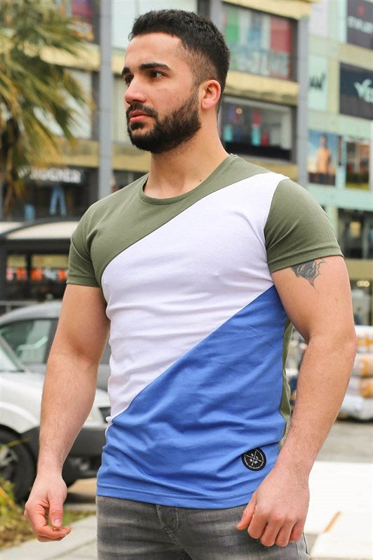 MDX Madmext Color Block Khaki T-shirt 3018 - Heidelberg