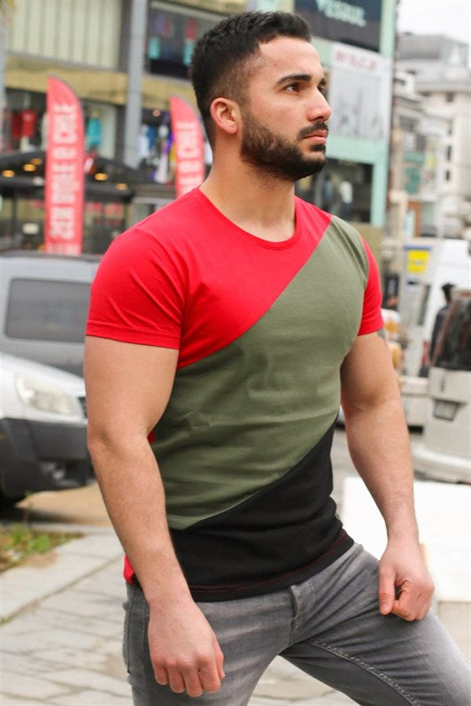 MDX Madmext Color Block Red T-shirt 3018 - Scafati
