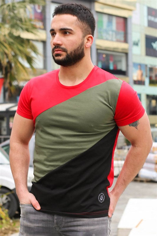 MDX Madmext Color Block Red T-shirt 3018 - Scafati