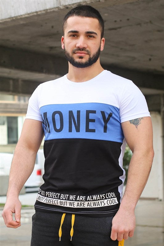 MDX Madmext Color Block Detailed White T-Shirt 3077 - Euclid