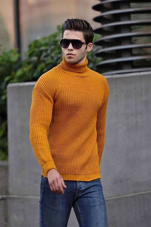 MDX Madmext Yellow Fisherman Collar Sweater 4368 - Lisbon
