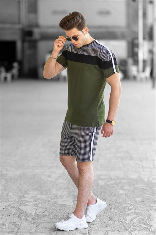 MDX Madmext Striped Khaki Men's Shorts Suit 9210 - Surbiton